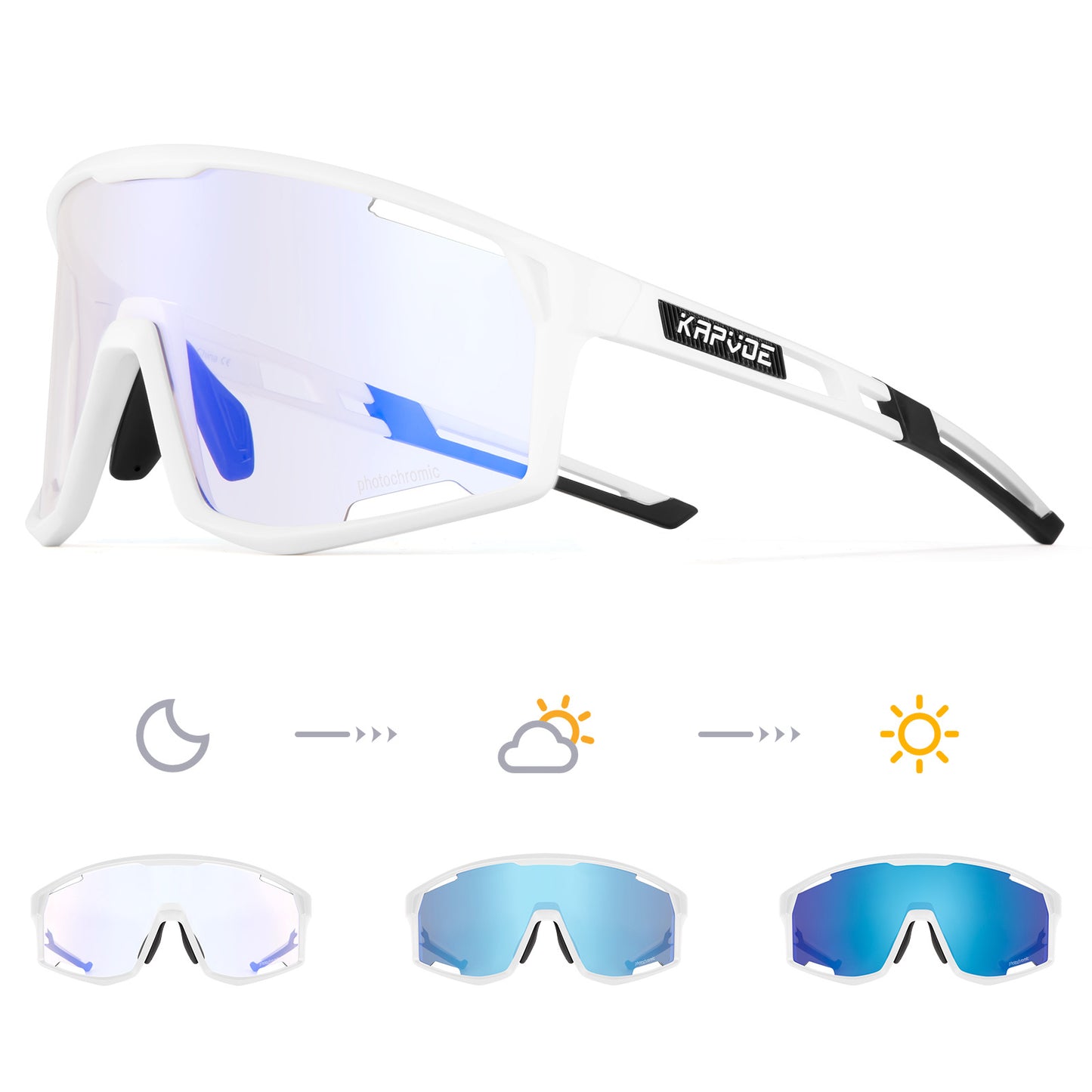 Óculos ENFOQ Eclipse Branco Lente Fotocromática Azul